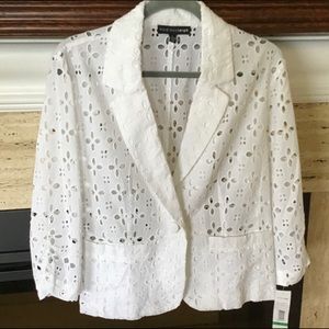 NWT Madison Leigh white eyelet jacket